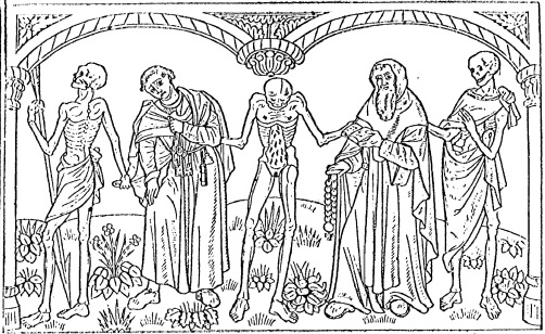 Anonyme. [Danse macabre (français moyen). 1486]La grant danse macabre des hommes et des femmes ; avec Les dis des trois mors et trois vifs ; Le débat du corps et de l'âme. 1486.
